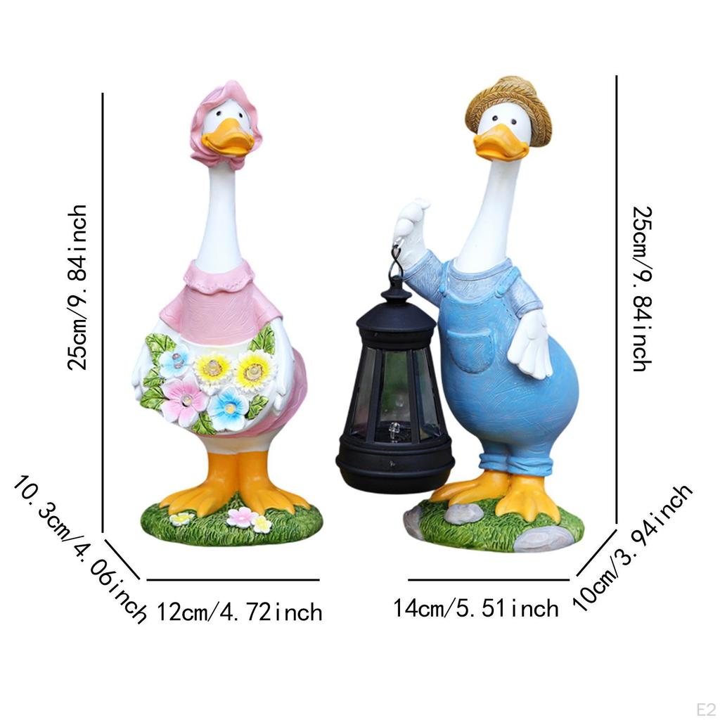 2x Solar Ducks Garden Ornament Lawn Decoration Light Waterproof Patio Yard Statues Decor for