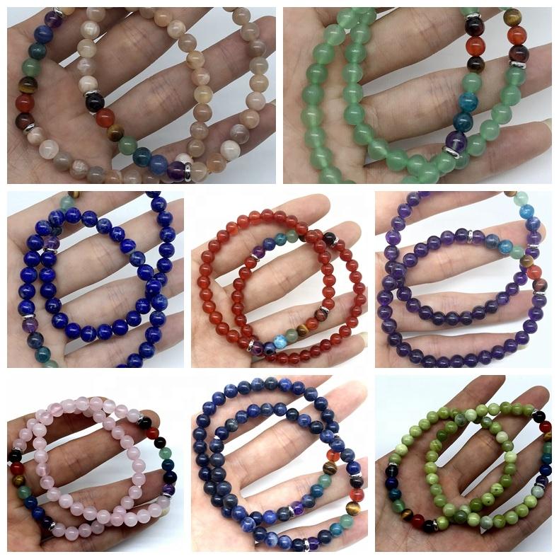 High Quality 8mm Natural Round Beads 7-Chakra Bracelet Gemstone Loose Stone Beads High Quality Stone Beads