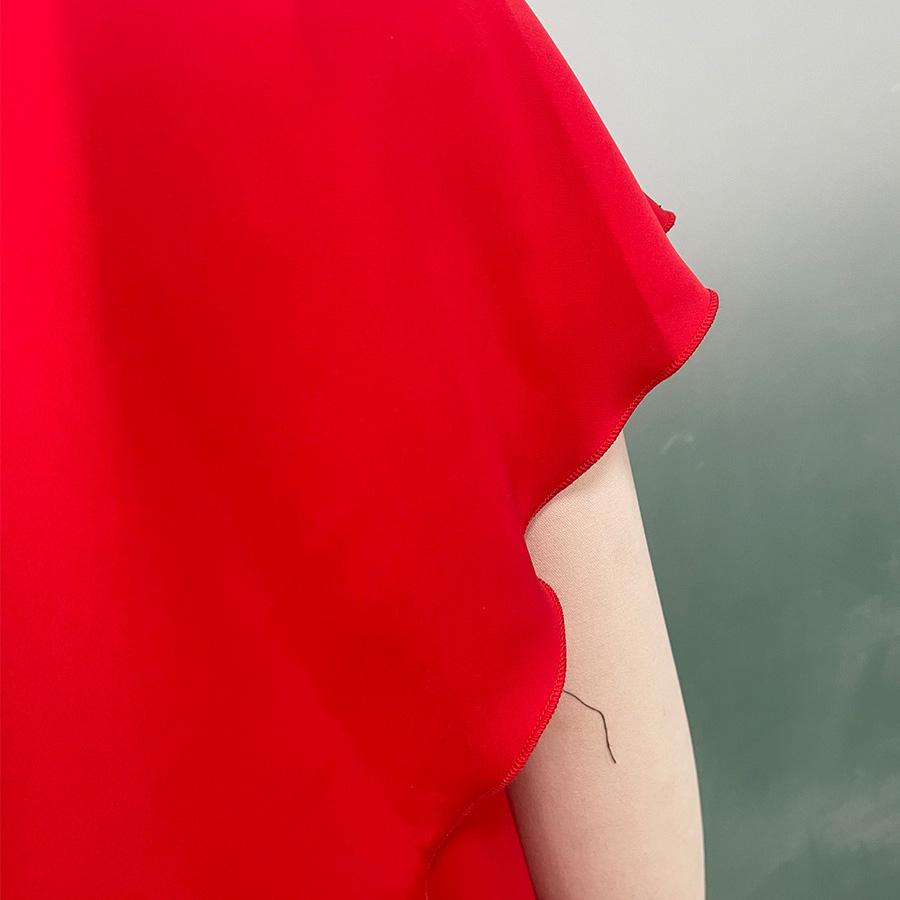 Spring Summer Women Loose Slanted Shoulder Single Sleeve Dresses High Waist Loose Solid Color Sleeveless Mid Length Fake Two Dress S-XL