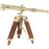 Vintage Brass Telescope with Wood Stand Tripod Perfect for Kids, Adult, Office Table Home Sailor Art, Gifts Occasions Christmas(Polished Brass)