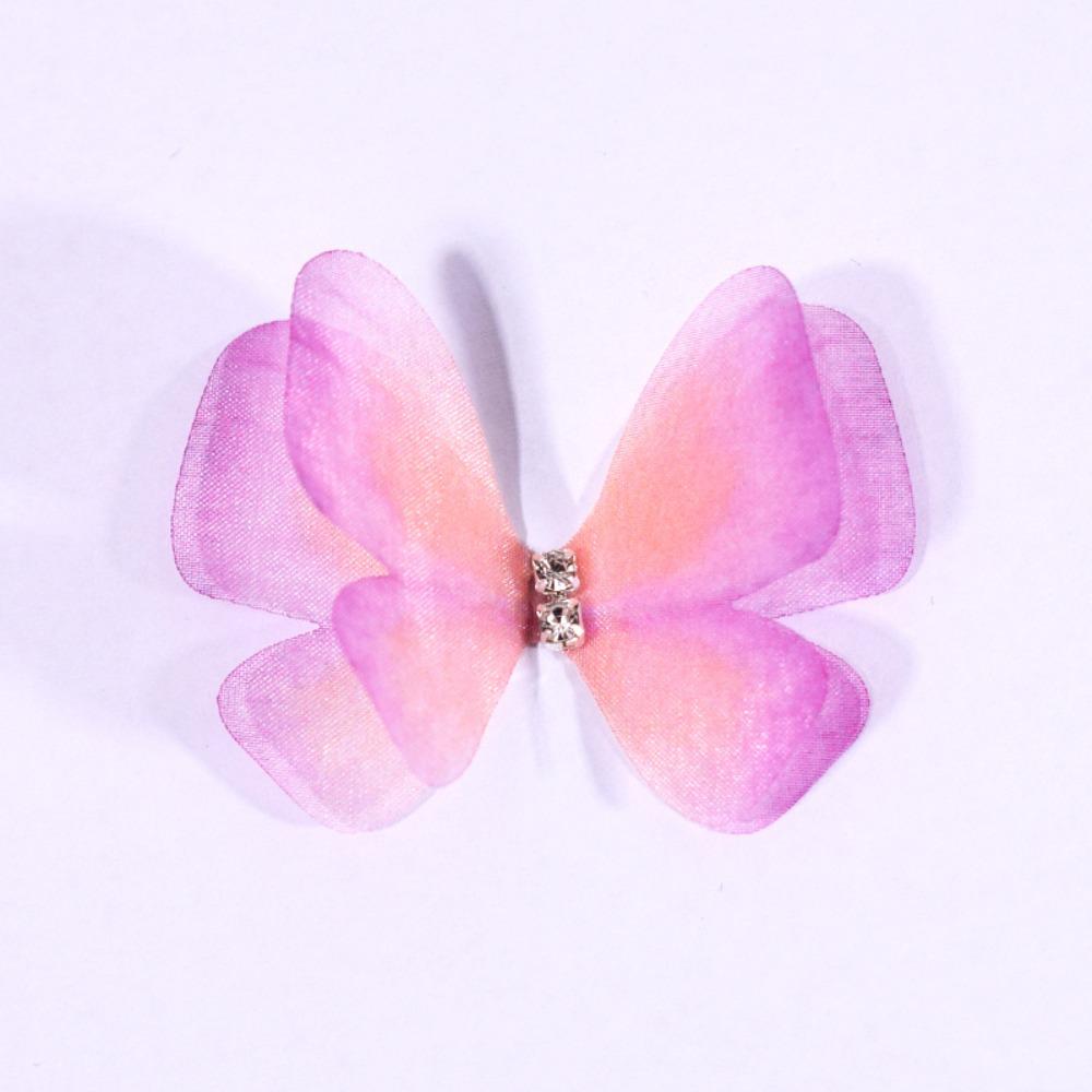 

50 шт. двухслойная органза ткань бабочка аппликации одежда швейные нашивки свадебные аксессуары для волос 05