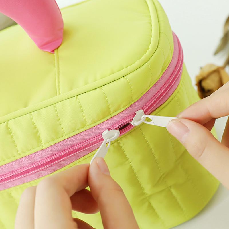 

Splicing Color Cloth Cosmetic Storage Pouch Portable Makeup Organization Bag Travel Toiletry Organizer Bag Green