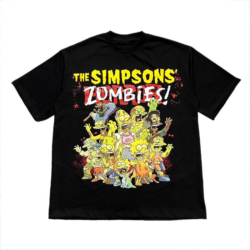 2026 Summer Children's New Simpson Retro Classic Anime Short Sleeve Loose T-shirt