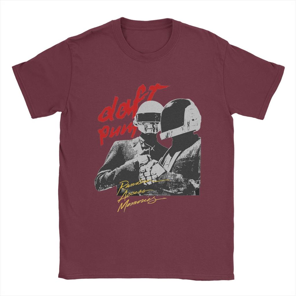 Daft Punk T Shirts Men's 100% Cotton Vintage T-Shirts Crewneck Tees Short Sleeve Clothing Gift Idea