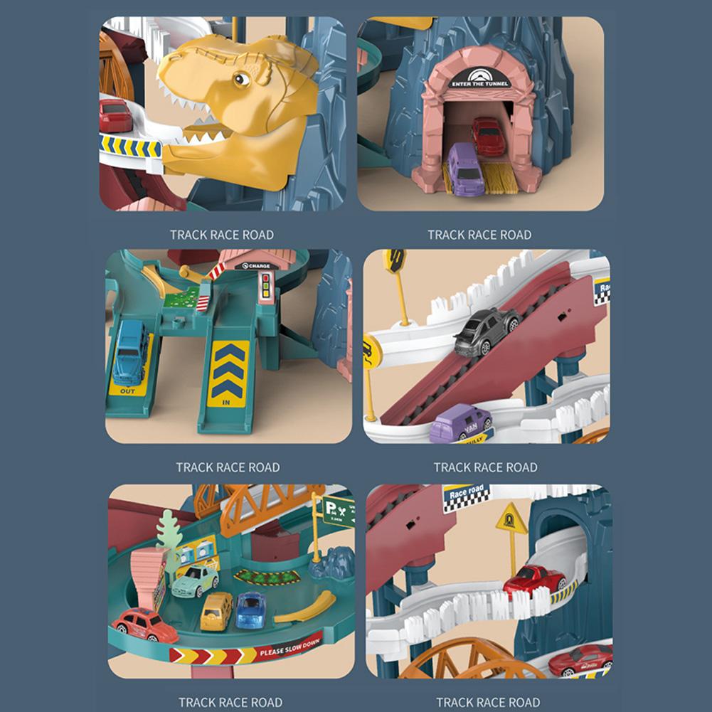 Vehicle Parking Lot Set Vehicle Pretend Play Car With Road Track And Sound & Light Effect Kids Puzzle Playful Toy For 4-6 Years Old Kids