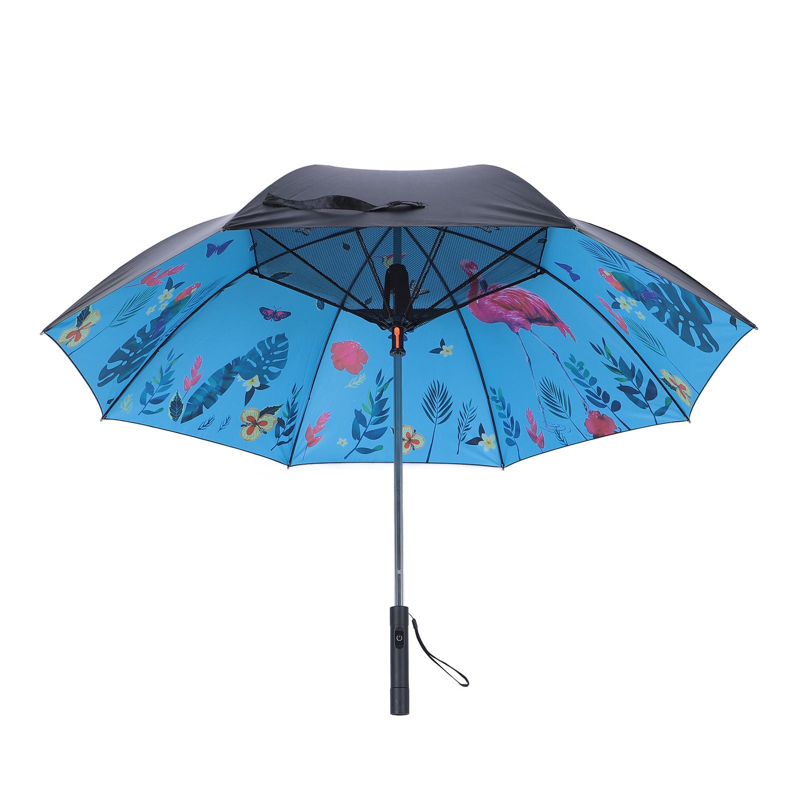 

Зонт от солнца и дождя профессиональный UPF 50+ 2600 мАч USB интерфейс внешний аккумулятор дорожный портативный зонт