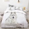 3PCS Wolf Tiger Lion Animal Pattern Bedding Sets Home Bedclothes Super King Cover Pillowcase Comforter Polyester Bedding Set