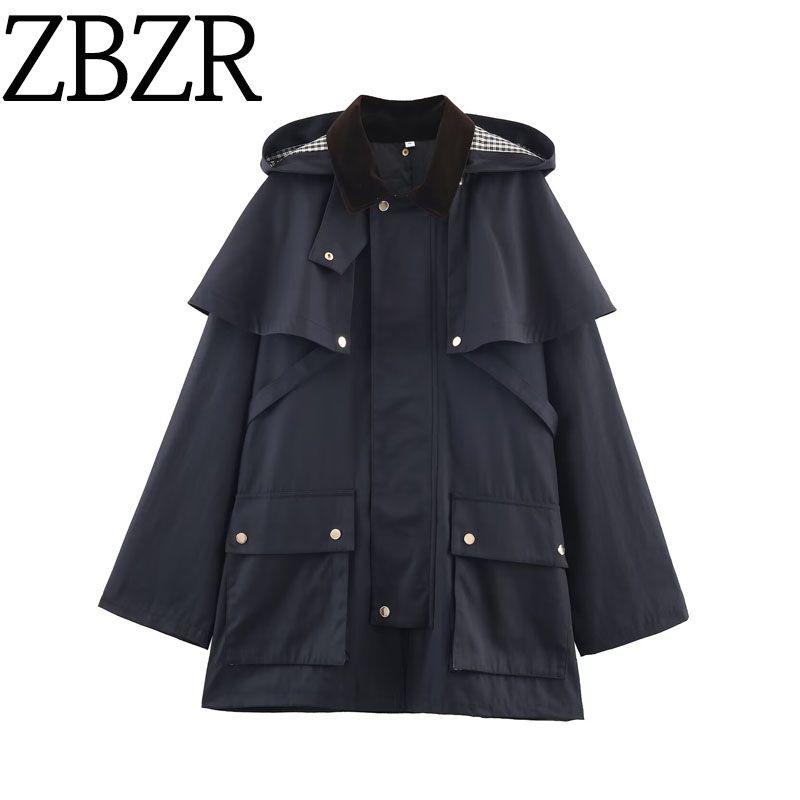 Za New Fall Women's Clothing 2025 Fashion Wind Stylish Contrast Color Neckline Anorak 3811246 407