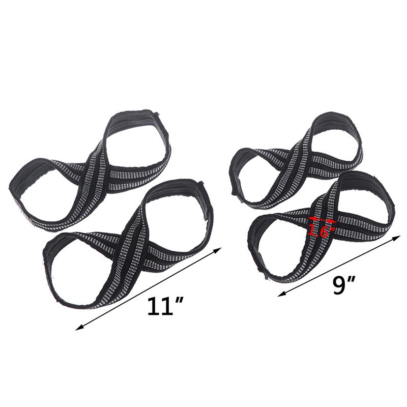 1Pair Figure 8 Straps For Deadlift Weight Lifting Shrugs Heavy Duty Grip Band