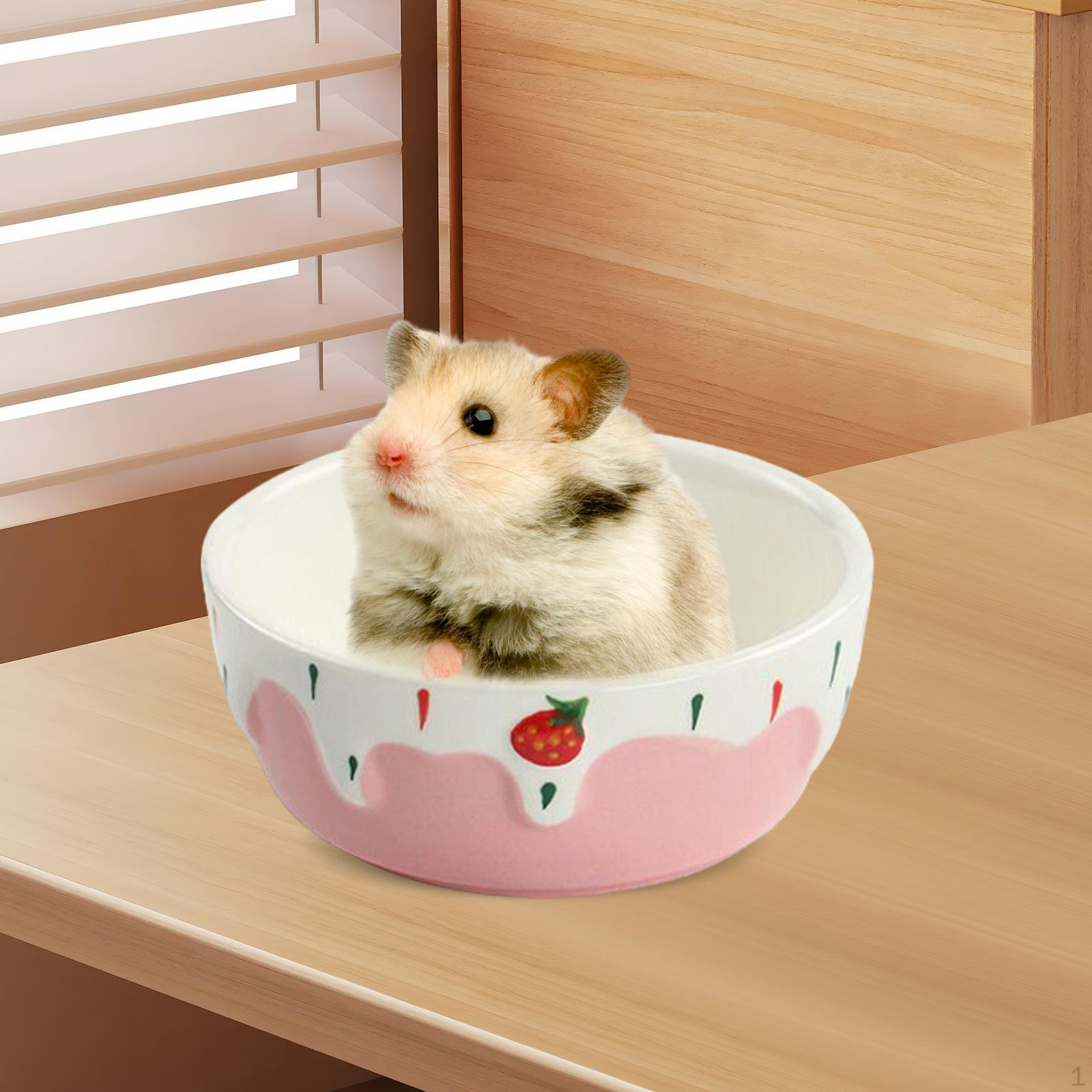 

Керамическая миска для еды хомяка, устойчивая к воде мелких животных, тарелка для кролика для шиншиллы розовый