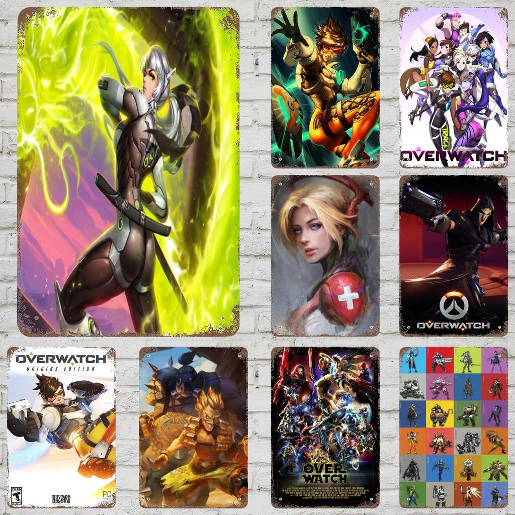 Overwatch Classic Poster Rusty Metal Plaque Retro Decorative Plate Bar Man Cave Garage Club Metal Sign Wall Decoration