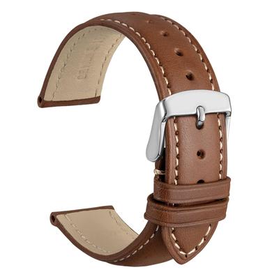 WOCCI 20mm Watch Replacement Watch Vintage Genuine Leather Includes Adjustment Tool and Spring Bars Strap, Strap, (Saddle Brown),