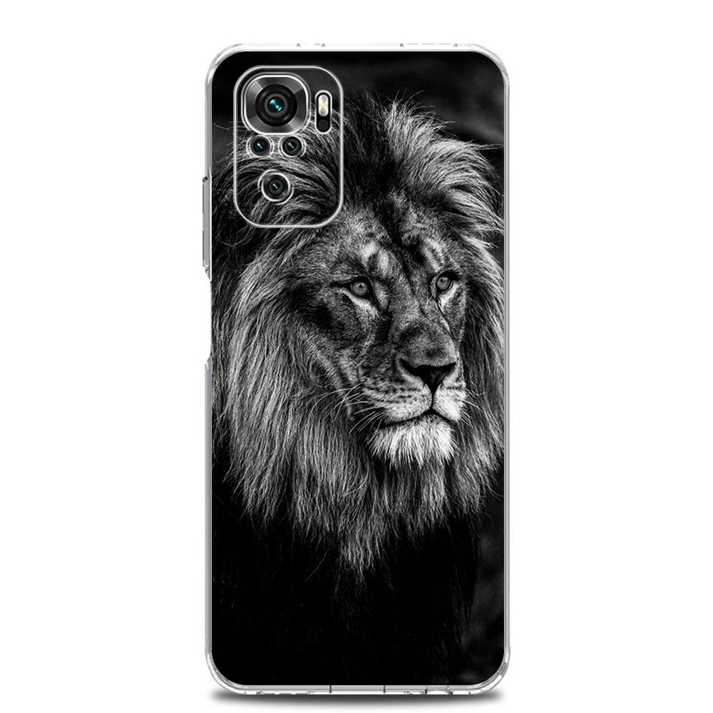 Black Cheetah Tiger Lion Animals Phone Case For Xiaomi Redmi Note 12 11 9S 9 8 10 Pro Plus 7 8T 9C 9A 8A K40 Gaming Clear Cover