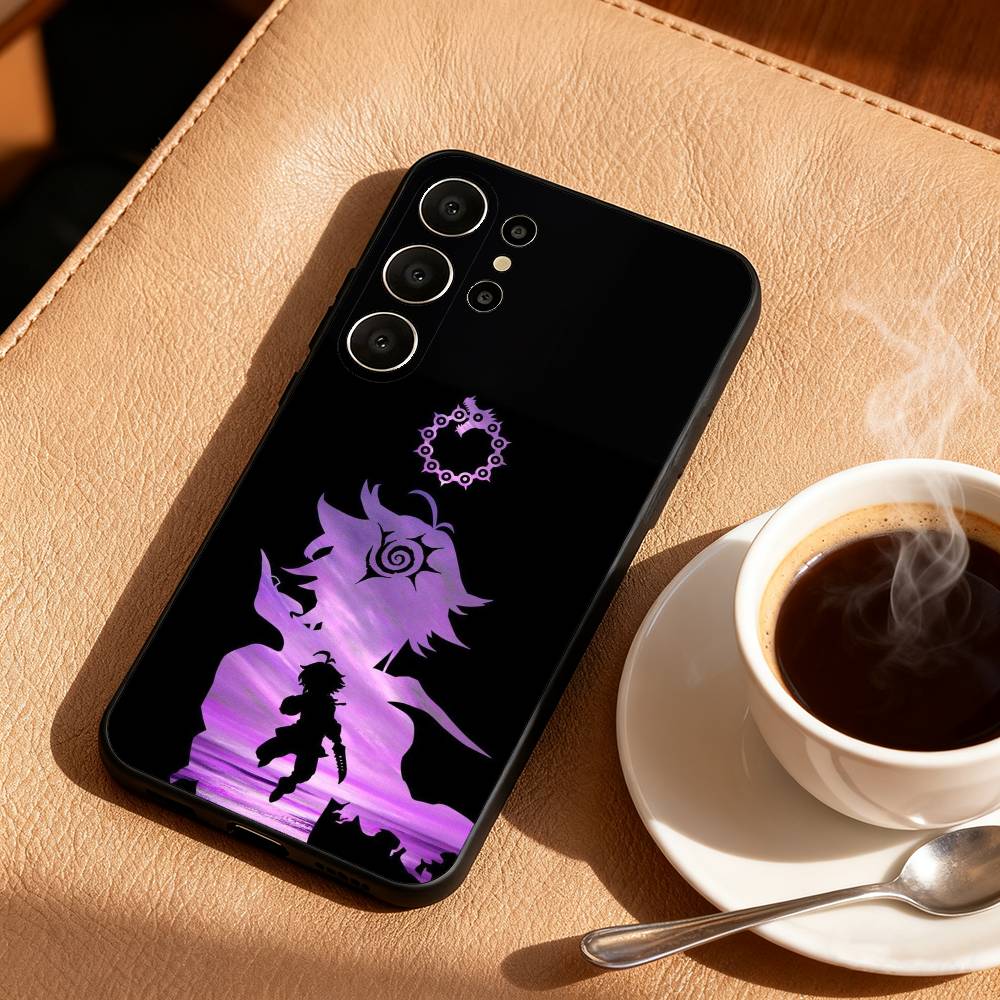 S-Seven D-Deadly Sins Meliodas Phone Case For Samsung S26,S25,24,23,22,30,21,10,9,Ultra,Plus,Lite,Black Soft Case