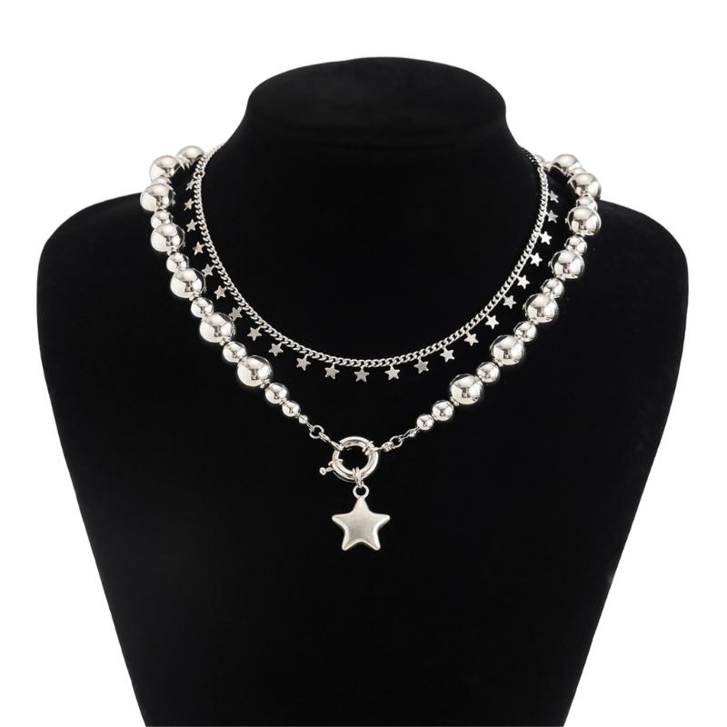 Minimalist Five Point Star Chokers Necklace with Sturdy Alloy Materials Chain Versatile Gothic Jewelry Accessory