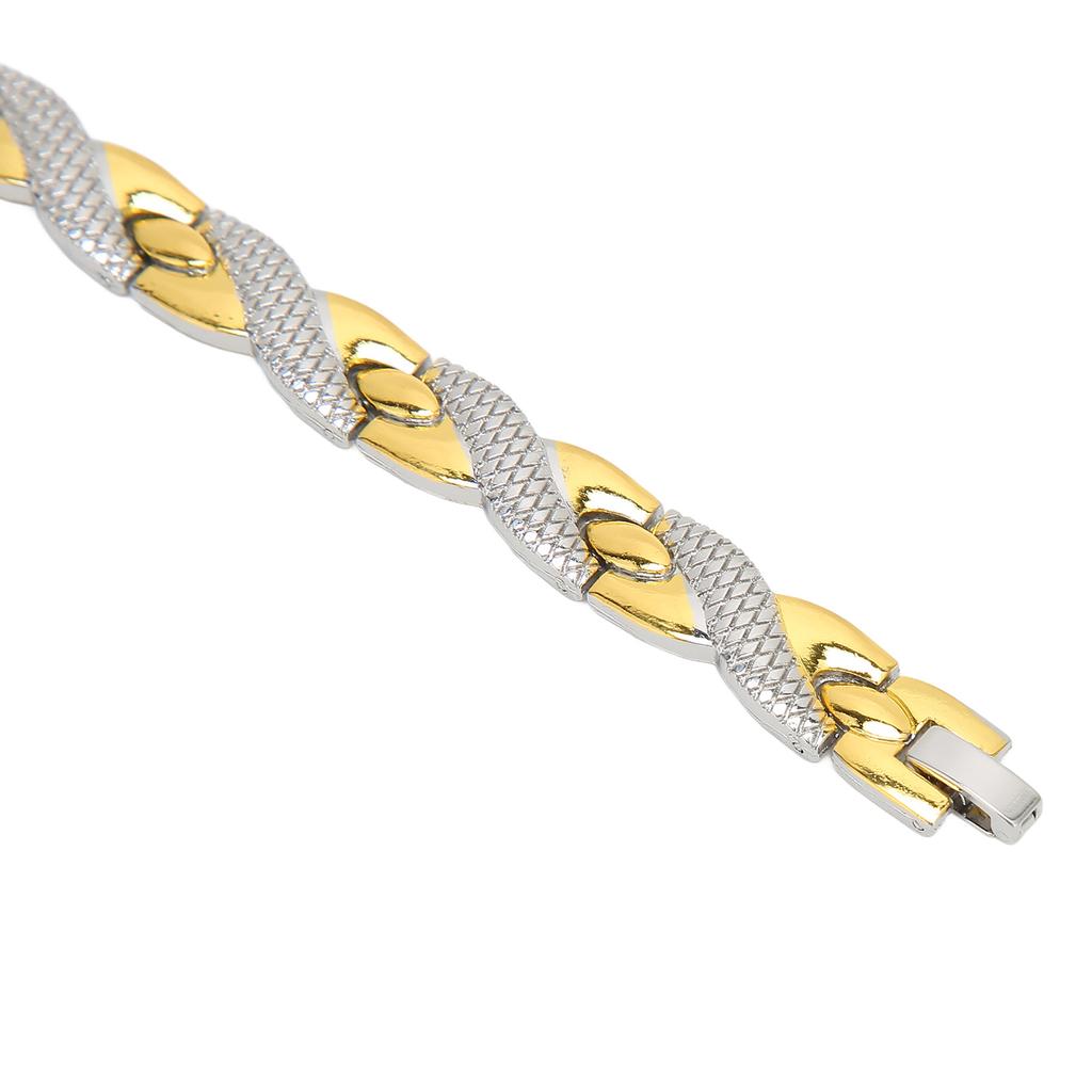 Brățară Magnetică din Oțel Bărbați Femei Elegantă Rafinată Elegantă Brățară Terapie Magnetică Bijuterie Cadou(Aur de argint )