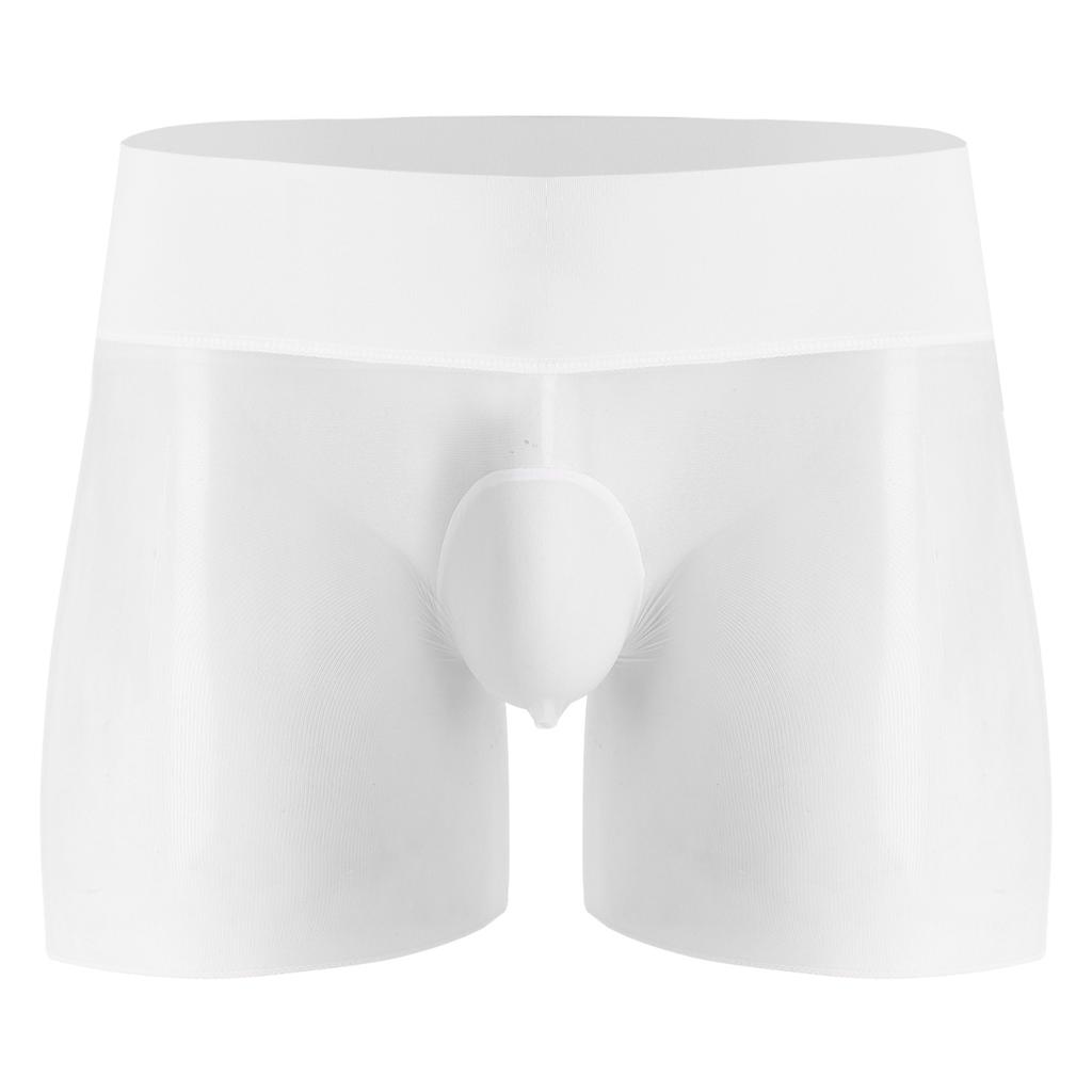 Herren Durchsichtig Ultra Dünn Hohe Taille Boxer-Shorts Hülle Dessous Unterwäsche