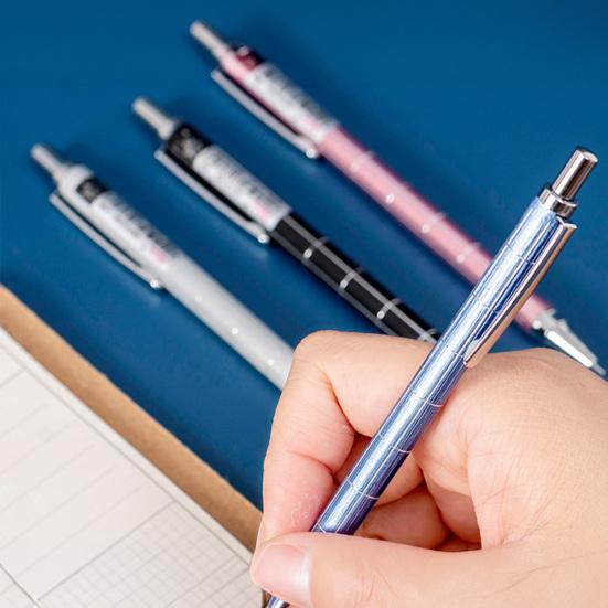 Student Mechanical Pencil 0.5/0.7mm Lead Anti-Break Buffer Design Easy Refill Clip Writing Pen Metal Body Primary School Student Mechanical Pencil