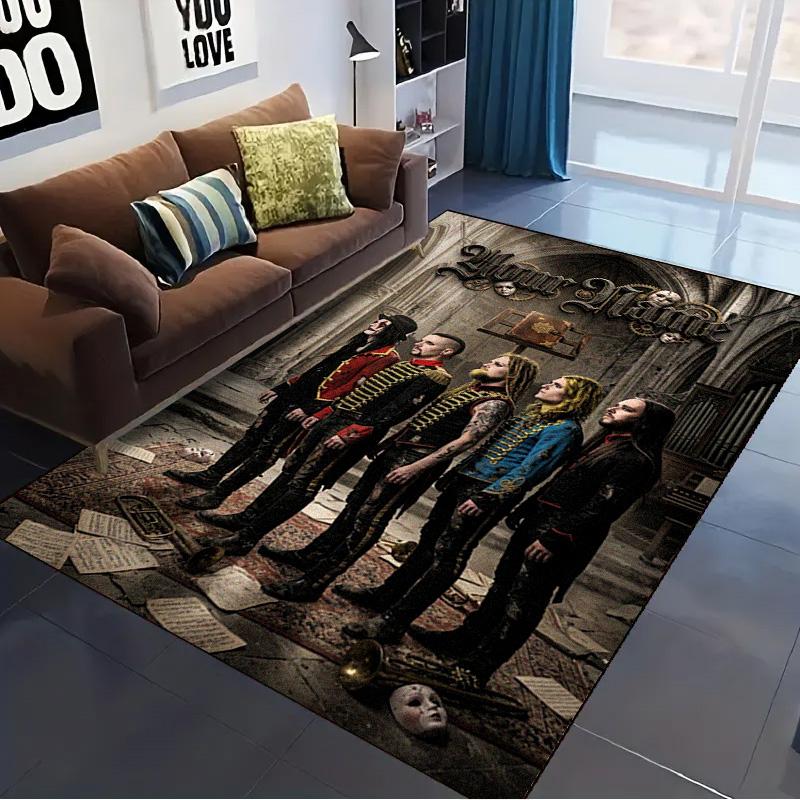 Name Custom Band Jinjer Carpet Rug for Living Room Bedroom Home Sofa Decoration,Kids play Non-slip Floor Mat
