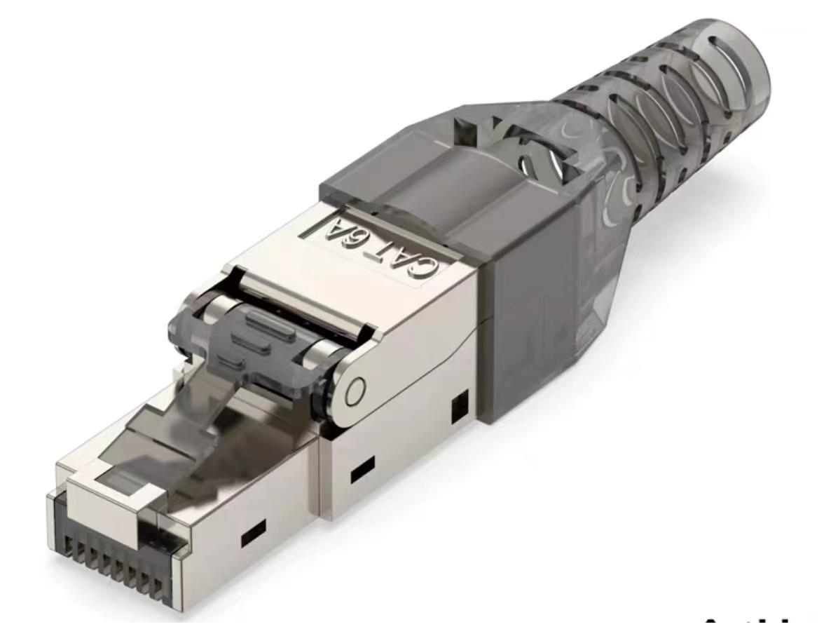 

Екранована Cat6A Безінструментальна Позолочена RJ45 Гігабітна Модульна Кришталева Головка