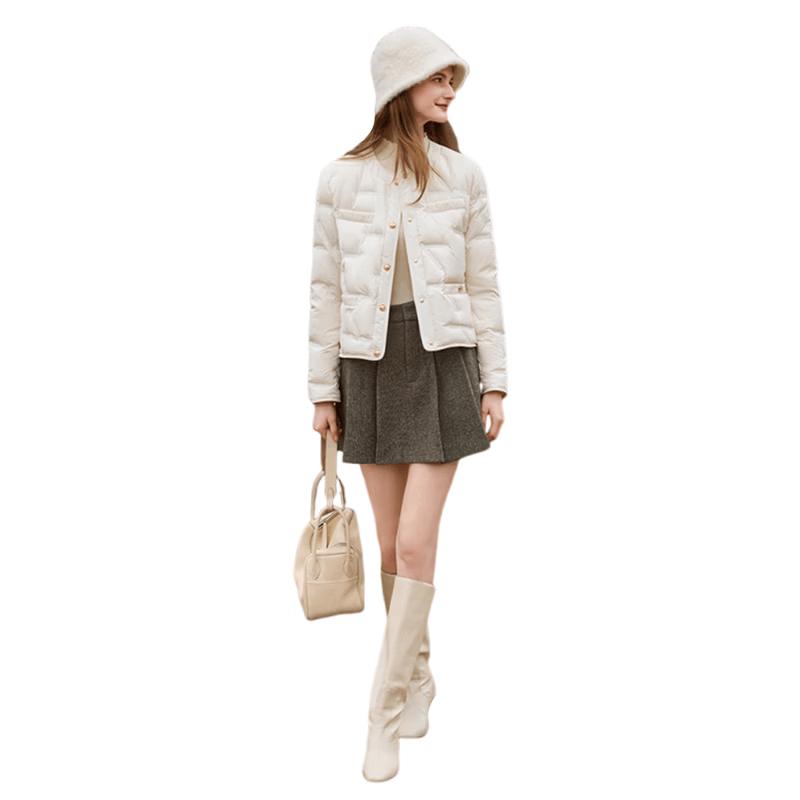 Women s Lightweight 90% White Duck Down Short Jacket S