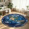 Autres Arts (135) Tapis Rond en Velours Cristal Personnalisé avec Nom Texte Tapis de Sol Personnalisé Décoration de Maison Tapis Cristal Antidérapant