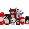 Creative Christmas Blanket with Santa, Reindeer, Snowman & Penguin Cartoon Print, Double-Sided Flannel Large Throw for Holiday Gift, Couch, Bed