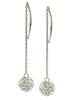 Czech Crystal 10K Ball American Earrings In 10K White Gold for Sa369 [Four-Leaf Clover] Pavé Women