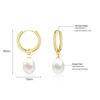 Trendy Simulation Pearl Dangle Drop Hoop Earrings Irregular Knot Studs Hypoallergenic Earrings