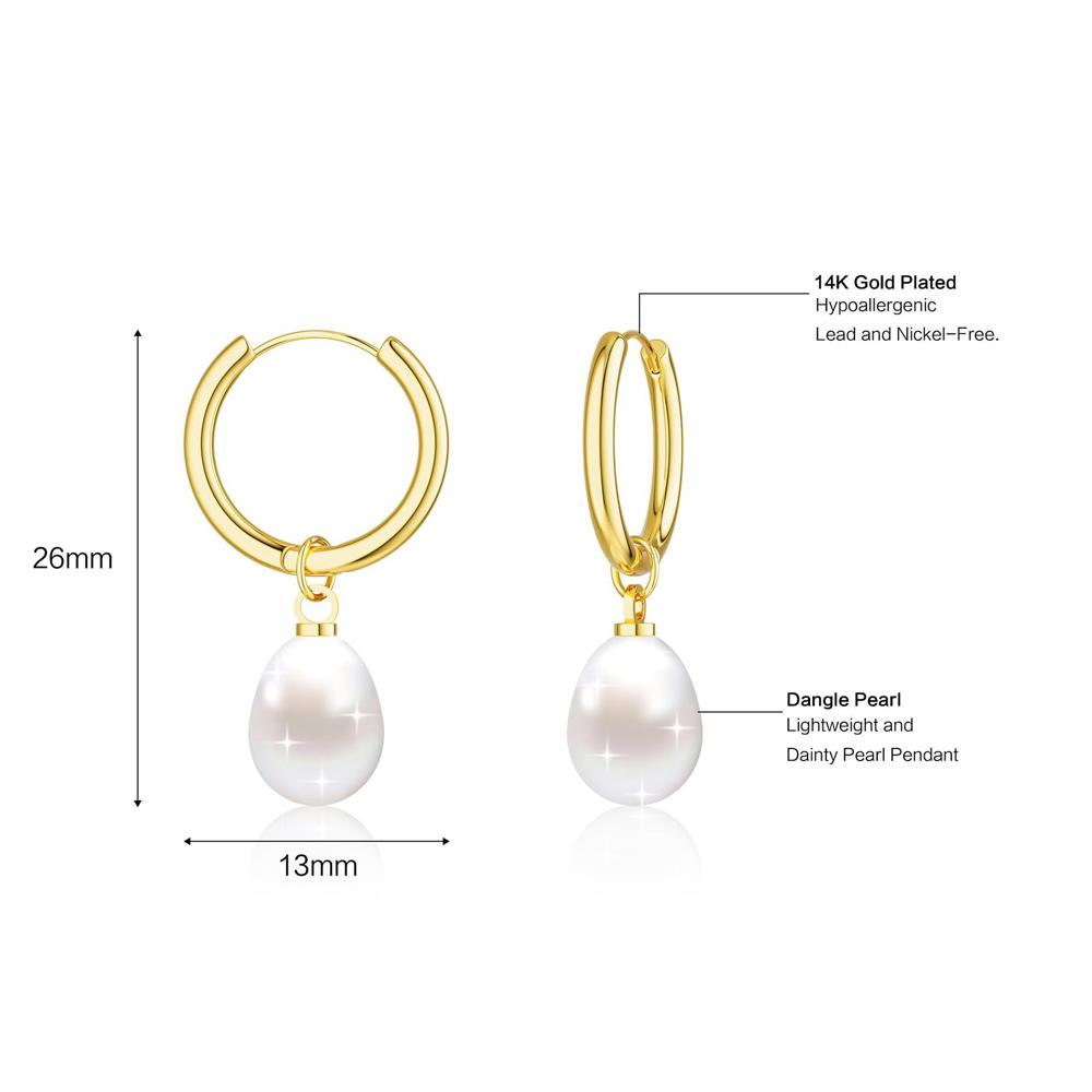 Trendy Simulation Pearl Dangle Drop Hoop Earrings Irregular Knot Studs Hypoallergenic Earrings