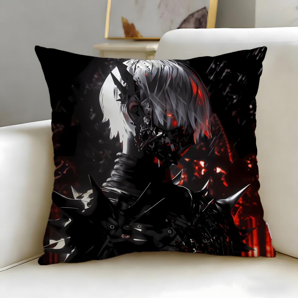 classic anime tokyo ghoul Cushion Cover Soft  EasyWash Pillow Case  Versatile for Couch Bed Travel and Office