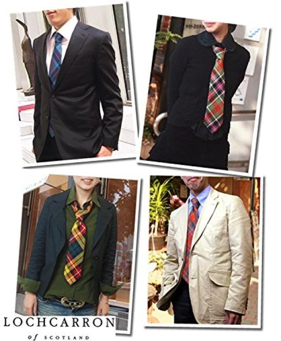 [Lochcarron] British Scottish-made tie, wool tartan check, favored by the British Royal Family (Royal Stewart)