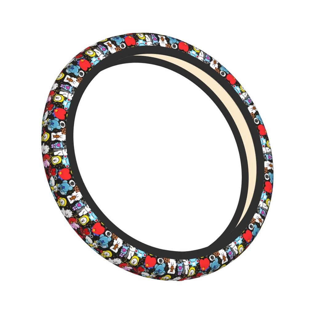 Bt21 Steering Wheel Cover for Cars, Stylish, Anti-slip, Stain Prevention, Comfortable to the Touch,