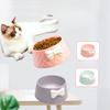 Tigela para animais de estimação Macaron Color Novo estilo Arco Padrão de diamante Tigela para gatos Aprofundada à prova de vazamento Comida para cães