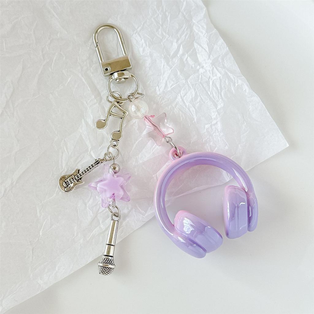 Stylish Music Note Keychain Phone Chain with Headphone Pendant Design for Backpack Phone Accessories and Gift Ideas