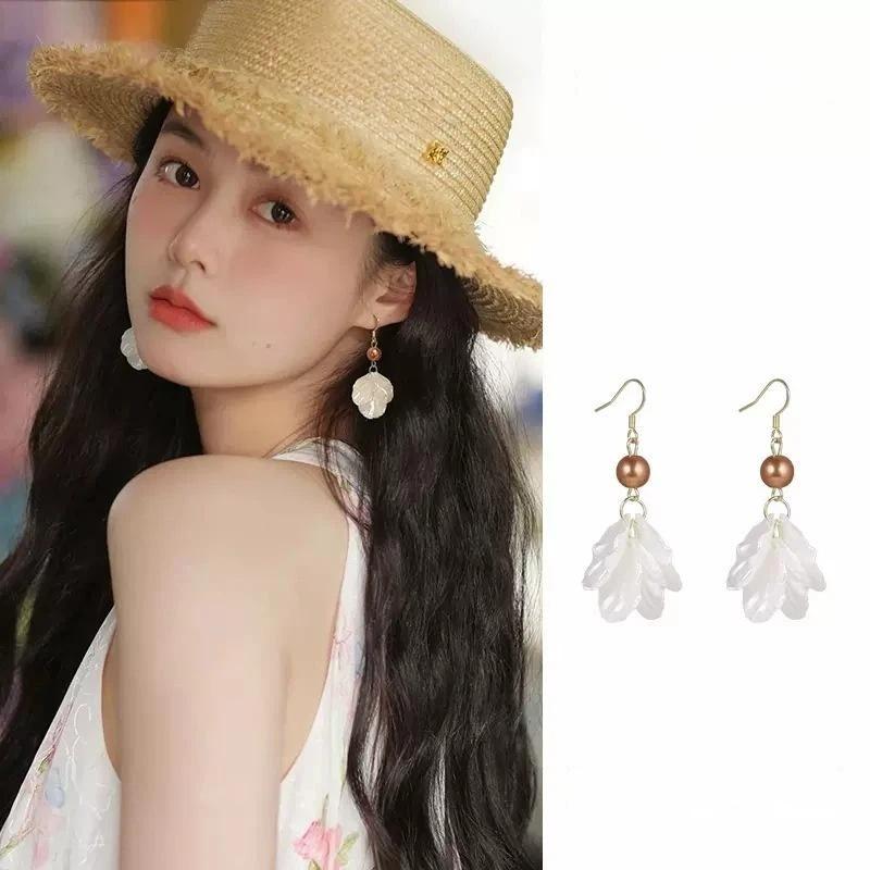 Fashion Starfish Shell Dangle Earrings Ocean Style Petal Drop Earrings For Women Summer Beach Vacation Jewelry