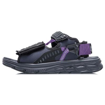 Li Ning Bequeme Lässige Strandsandalen Herren Sandalen Schwarz Grau AGUR013-1
