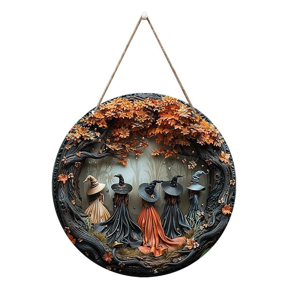 Wooden Halloween Door Decorations Ghost Pumpkin Porch Decor Wall Decoration Indoor Atmosphere
