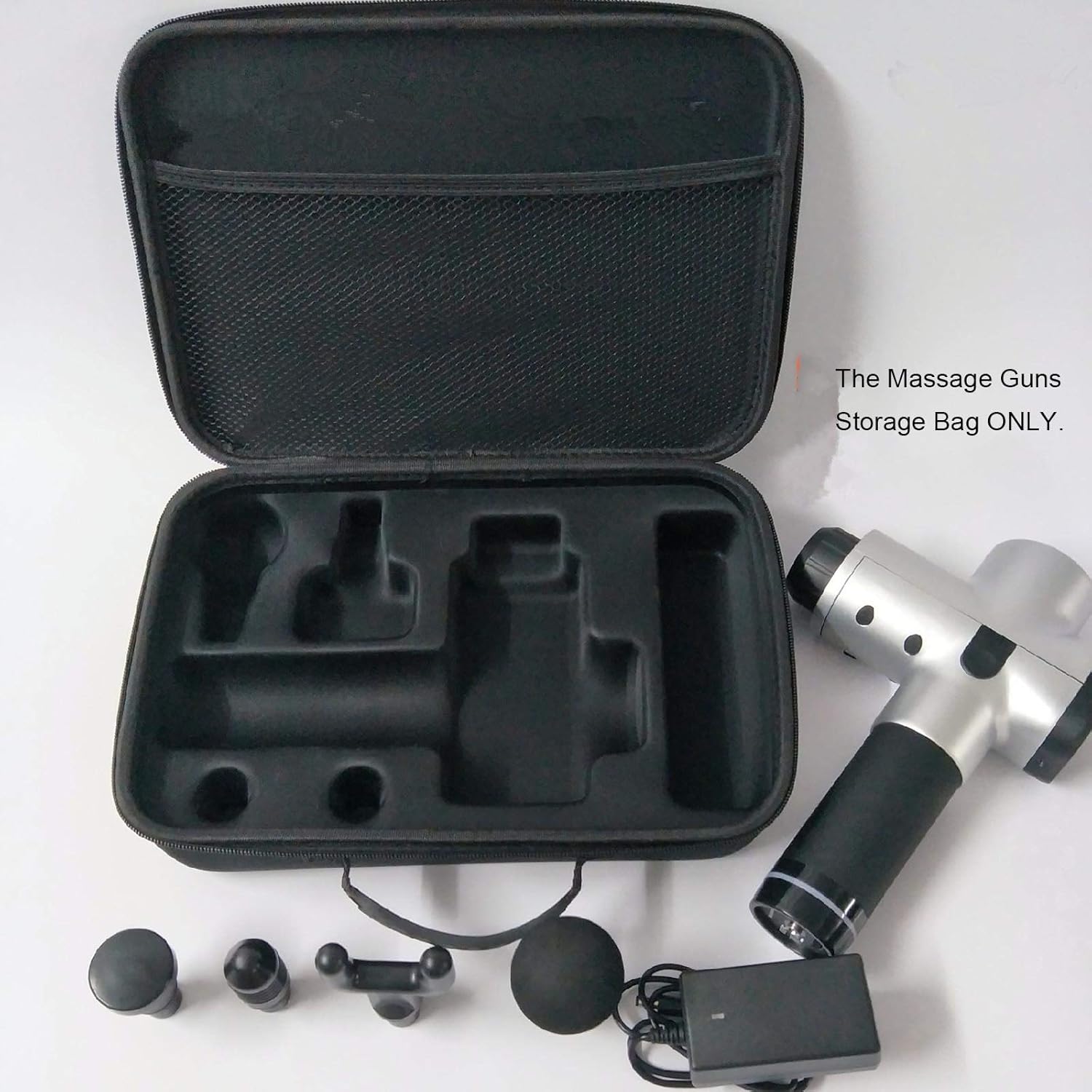 

Portable Massage Gun Storage Bag with Shockproof Case for 4 Heads & Charger – Compatible with Handheld Percussion Massager United States