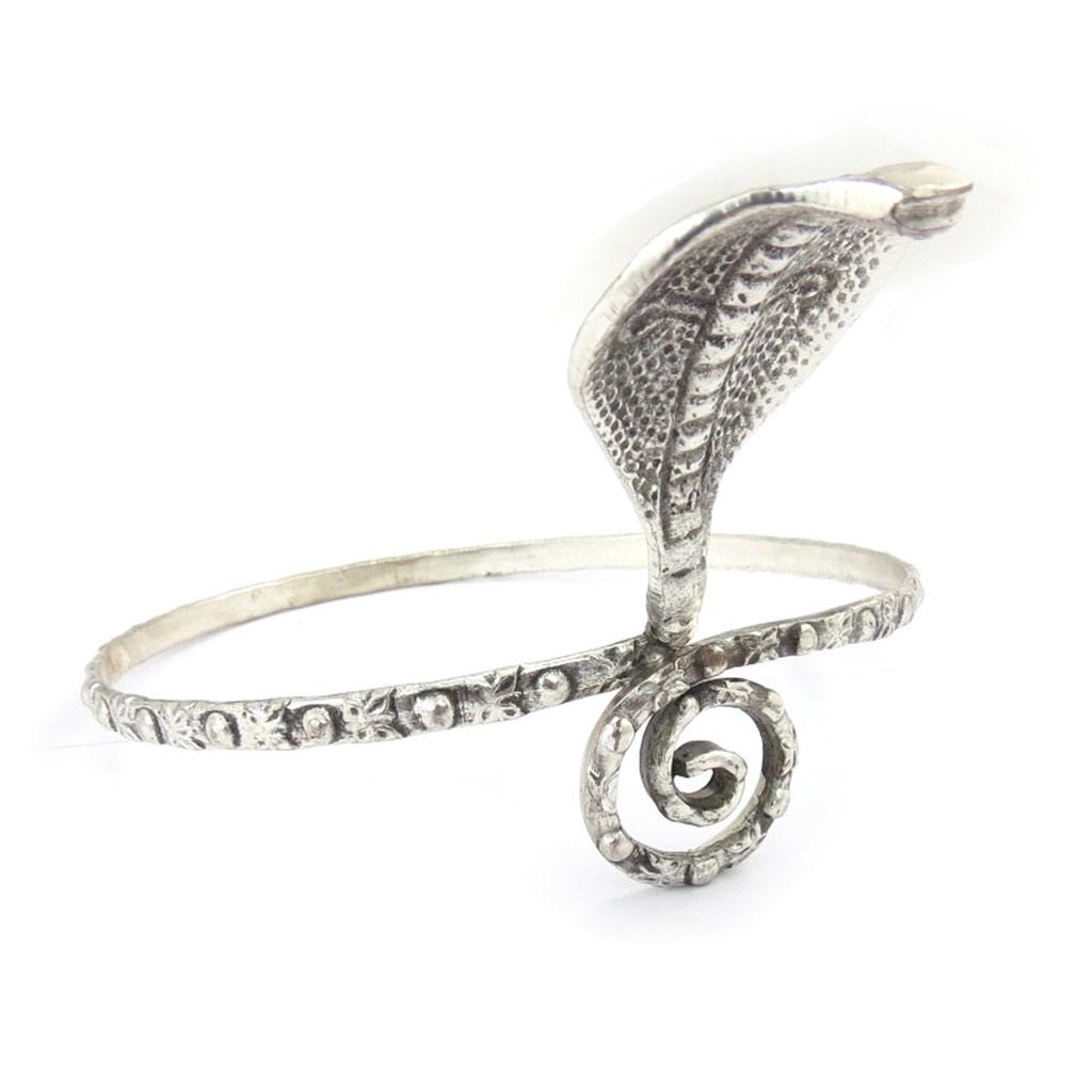 Les Trésors De Lily [K0279] - Bracelet bras créateur 'Cobra' argenté