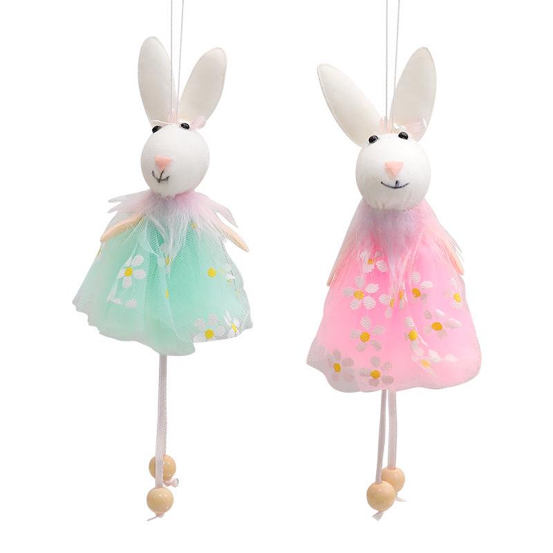 Easter Bunny Fabric Hanging Ornament for DIY Scene Arrangement and Decoration
