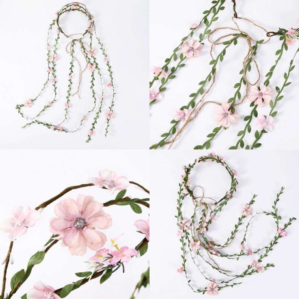 White Floral Garland Simulation Flower Bridal Crown Hair Accessories Flower Headband  Girls