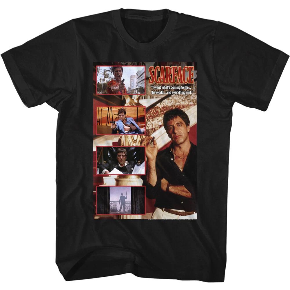Scarface Movie Collage I Want What s Coming To Me Men s T Shirt Cuban Mafia XL