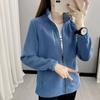 Spring Winter Women Jacket Stand Collar Polar Fleece Zipper Closure Jacket Long Sleeve Solid Color Cardigan Keep Warm Sport Outerwear with Pockets