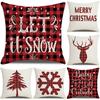Red Plaid Christmas Pillow Cover Linen Sofa Cushion Cover Office Cushion Cover New Style