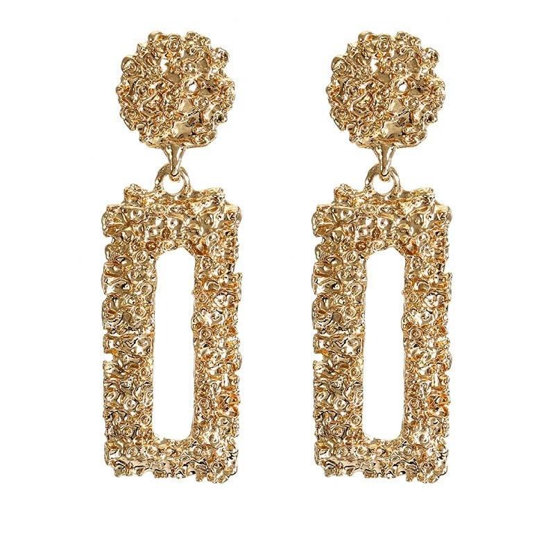 Earrings Geometric earrings Women s creative relief High sense earline Personalized earrings Fashion versatile geometric art золотой