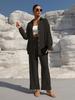 Modisches Frühjahrs-Freizeit-Oversize-Langarm-Strickjacken-Zweiteiler-Set für Damen, einfarbiges Outfit