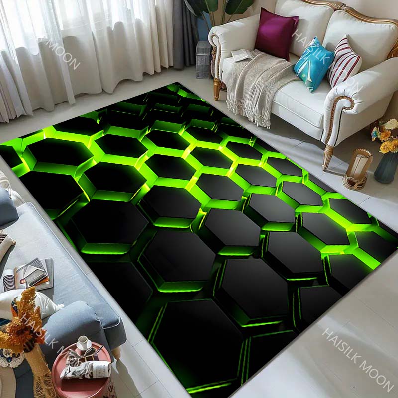 3D Personalized Honeycomb Grid Pattern Carpet for Living Room Bedroom Bedside Floor Mat Sofa Table Area Rugs Home Decor