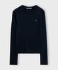 CHICKS Slim Fit Ribbed Round Knit Navy