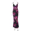 Printed V-neck Camisole Long Skirt Set Print V-neck Strap Long Skirt Suit